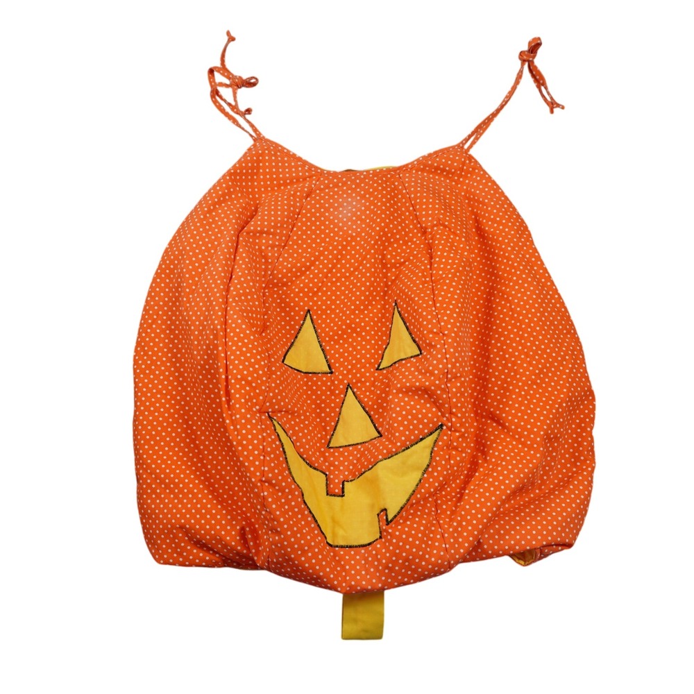 Vintage 1986 Battat Whimsicality Pumpkin Costume Kids Medium 4-5 Polka Dot Retro